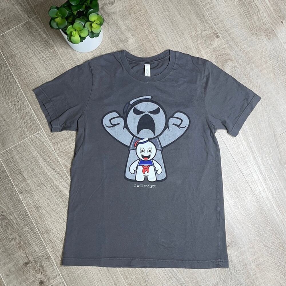 BELLAS CANVAS Men's “I Will End You” Ghostbusters Graphic Gray T-Shirt